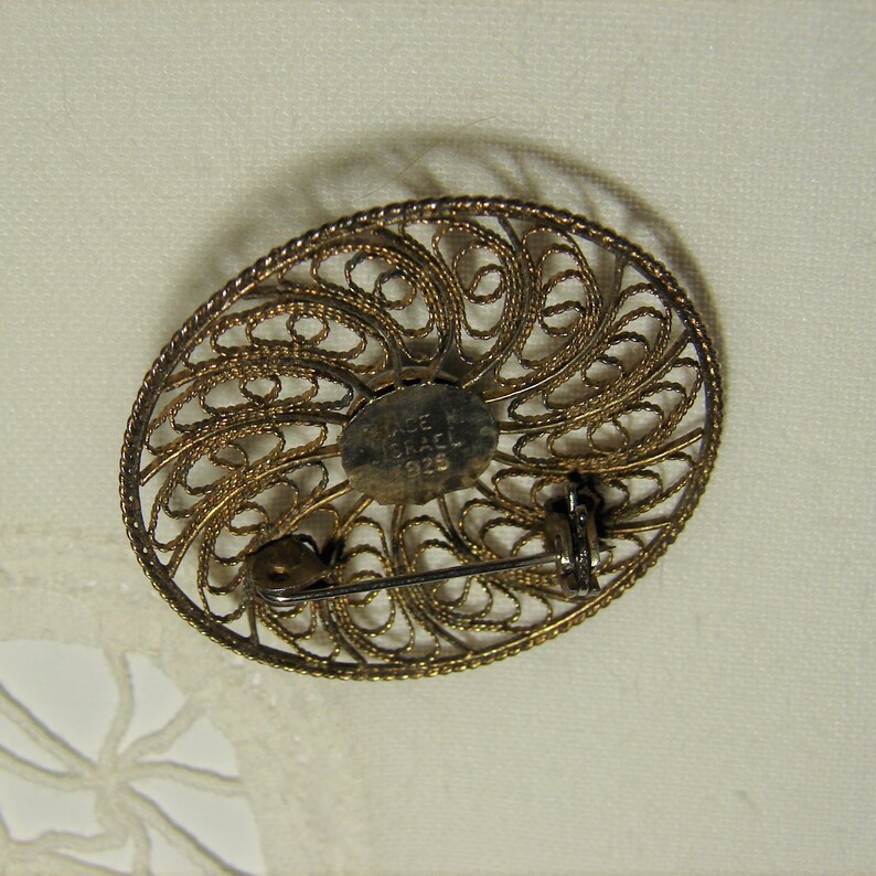 Vintage Filigree Brooch Made in Israel Brooch Sterling Etsy