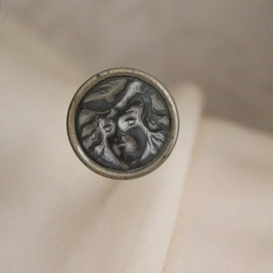 Vintage Victorian Sterling Lady Face Hat Pin, Vintage Victorian Lady Face Hat Pin, Vintage Victorian Sterling 8 Inch Lady Face Hat Pin image 10