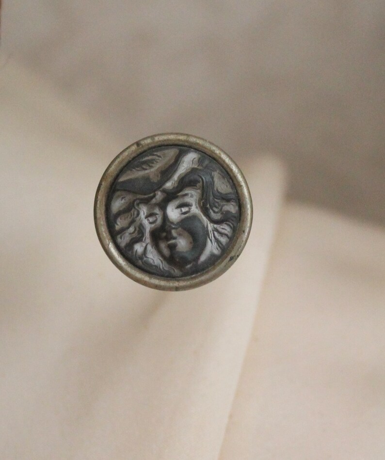 Vintage Victorian Sterling Lady Face Hat Pin, Vintage Victorian Lady Face Hat Pin, Vintage Victorian Sterling 8 Inch Lady Face Hat Pin image 10