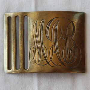 Vintage Pettibone Bros Brass Belt Buckle