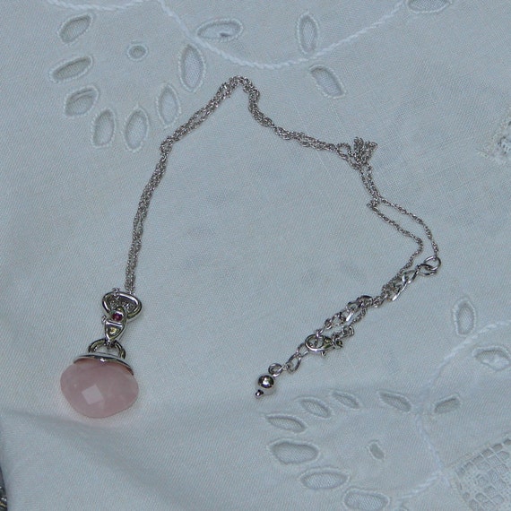 Elle 925 Rose Quartz Necklace, Rose Quartz Neckla… - image 5