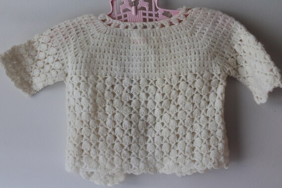 Vintage Glo Knit Creations Wool Baby Sweater and … - image 3