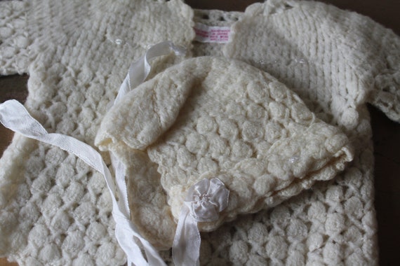 Vintage Glo Knit Creations Wool Baby Sweater and … - image 10