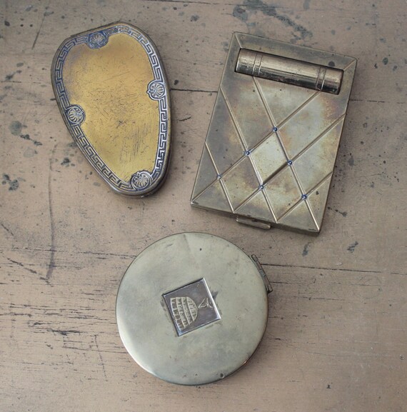 Lot of Vintage Compacts, Vintage 1920's Tre Jur Co