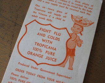 Vintage Tropicana Order Forms, Tropic-Ana Order Pad, Vintage Order Forms Pad, Tropicana Order Forms for Milkman, Vintage Order Forms