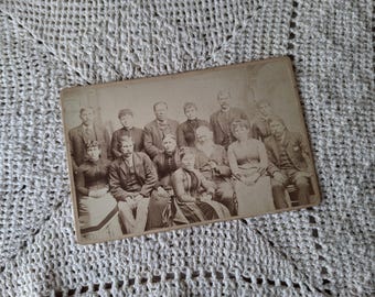 Antique Cabinet Card, Vintage Group Cabinet Card, Victorian Cabinet Card of Family, Family Cabinet Card, Victorian Photograph, Cabinet Card