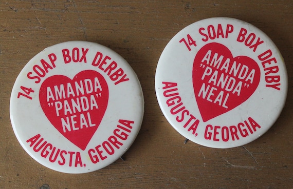 Vintage 1974 Augusta GA Soap Box Derby Pin Back, Vintage Soap Box Derby Pin Back, Augusta GA, Vintage Augusta GA, Vintage Soap Box Derby