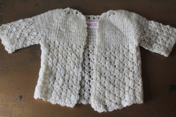 Vintage Glo Knit Creations Wool Baby Sweater and … - image 4