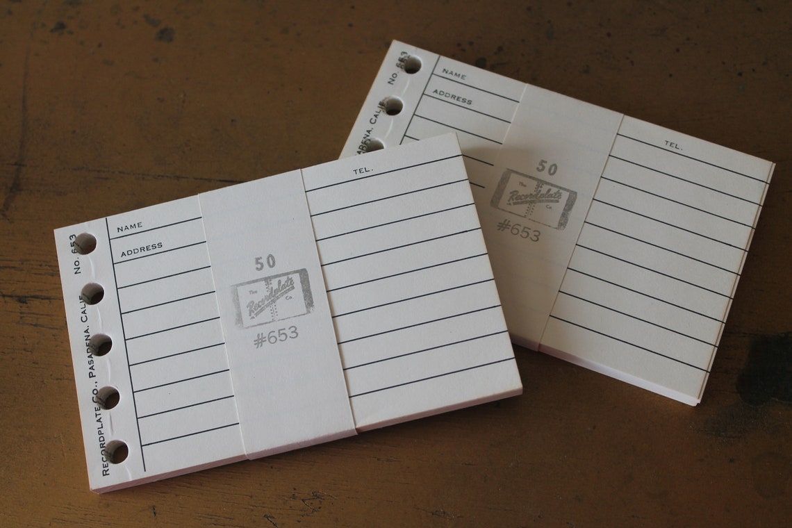 Vintage Recordplate Co. Office Address Book Paper Refills Etsy