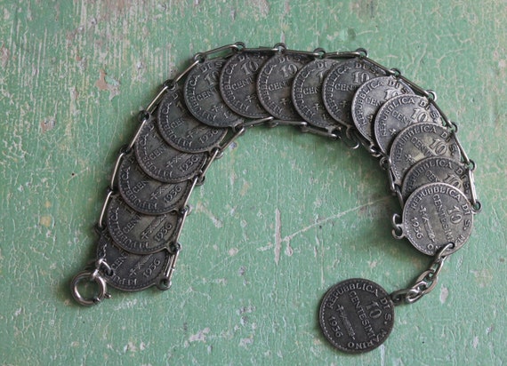 Italian San Marino Souvenir Coin Bracelet 1936, V… - image 6