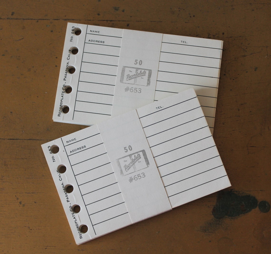 Vintage Recordplate Co. Office Address Book Paper Refills Etsy