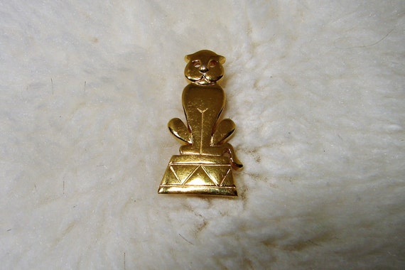 Trifari Circus Cat Brooch, Vintage Trifari Cat Br… - image 2