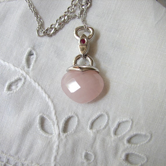 Elle 925 Rose Quartz Necklace, Rose Quartz Necklac