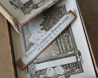 Vintage Crane's Engraved Bookplates, Vintage Bookplates, Vintage Books, Banks B Gordon Bookplates, Antique Bookplates, Engraved Bookplates