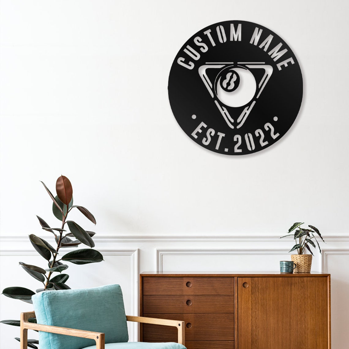 Custom Billiards Metal Wall Art Personalized Billiards Room Etsy
