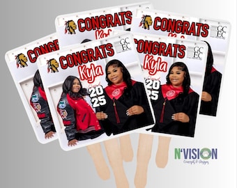 Abanicos de graduación personalizados, de mano, hechos a pedido