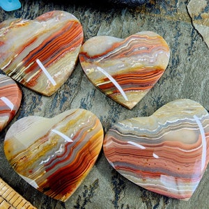 Heart, Cabochon, Crazy Lace Agate, Grade AAA, Natural, Earthtones, 38mm, 40mm, Per piece