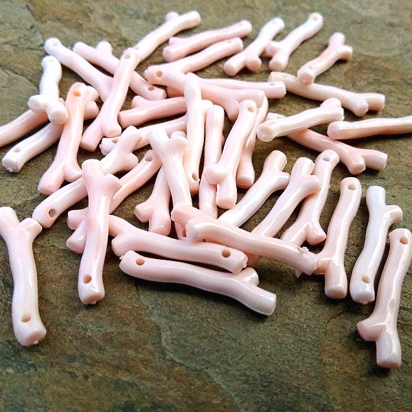 Pink Coral, Light Pink, Coral Branch, Resin Component, 22x3mm, Contemporary, Made in German, Priced per Piece