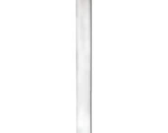 May include: A clear glass tube with a white plastic lid. The tube is filled with a white substance.