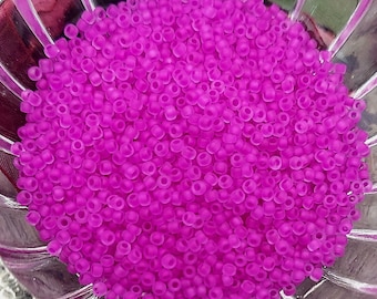 Neon, Plum, MATTE, 15/0, Japanese, Matsuno, Rocaille, Seed Beads, F209C, 2&quot; tube per bag, 5 to 6 grams, Priced per bag
