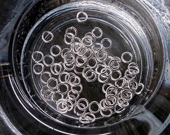 Jump rings, 4mm, Silver Plated, Brass, American Made, 40 pieces per Bag, Priced per Bag