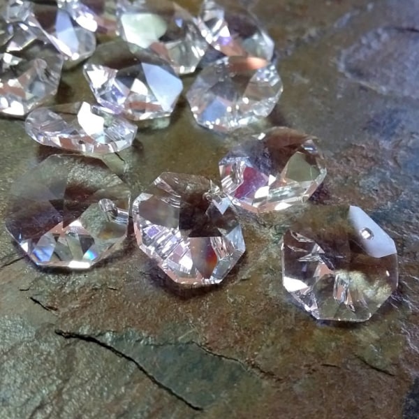 Crystal Prism, Leaded, Crystal, Chandelier Drop, Octogon, Czech, Preciosa, 14mm, Crystal Clear, Priced per Piece