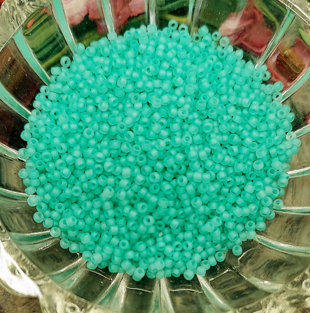 Light Teal, MATTE, 11/0, Matsuno, Rocaille, F219A, 6 Inch Tube per