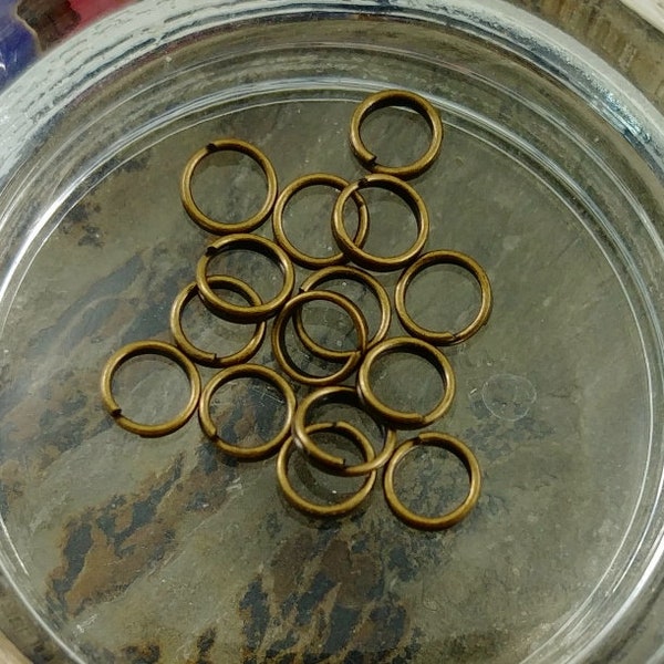 Jump rings, 8mm, Antique Bronze, Brass, 20 Gauge, American Made, Brass, 30 pieces per Bag, Priced per Bag