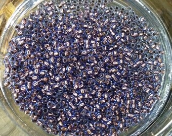 Matsuno, Seed Beads, 15/0, Rocaille, Copper Lined Sapphire, 465S, 4-5 grams per bag, Priced per Bag