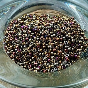 Brown Iris, Metallic, Matsuno, Japanese, Seed Beads, 11/0, Rocaille, 455I, 6 inch tube per bag, Priced per bag