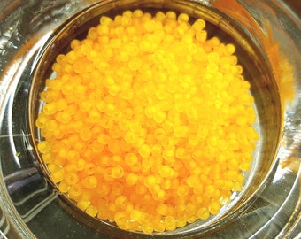Neon, Orange Sherbet, MATTE, 15/0, Japanese, Matsuno, Rocaille, Seed Beads, F202A, 5 to 6 grams, Priced per bag
