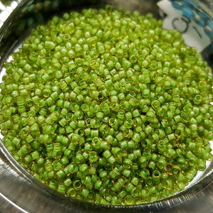 Green Lined, Colorado Topaz, Matsuno, Perles de graines, 15/0, Rocaille, Japonais, 374L, tube de 2 pouces, 5 à 6 grammes, Prix par tube