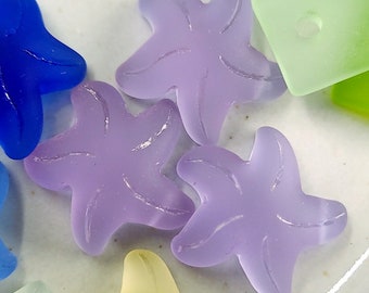 Periwinkle, Sea Glass, Starfish, Small, 20x7mm, Contemporary, Made in China, Priced per Piece