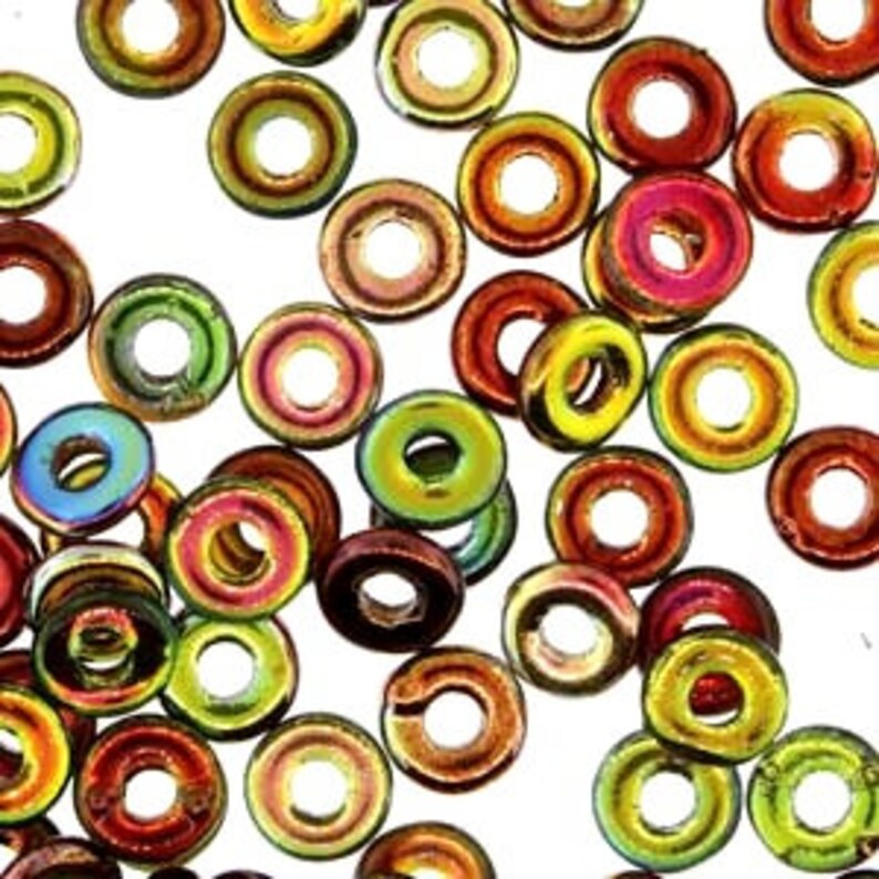 Magic Apple O Rings Priced per Bag 5 Grams per Bag 2x4mm Czech Glass
