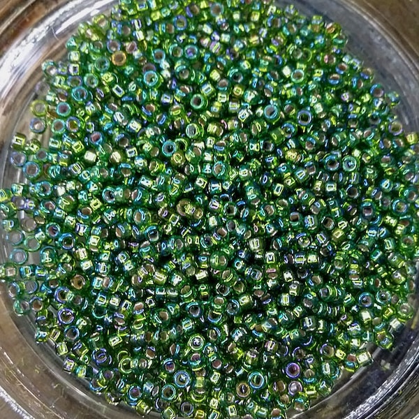 Chartreuse AB, Silver Lined,Matsuno, Seed Beads, 15/0, Rocaille, Japanense, 650, 2 inch tube, 5 to 6 grams, Priced per tube