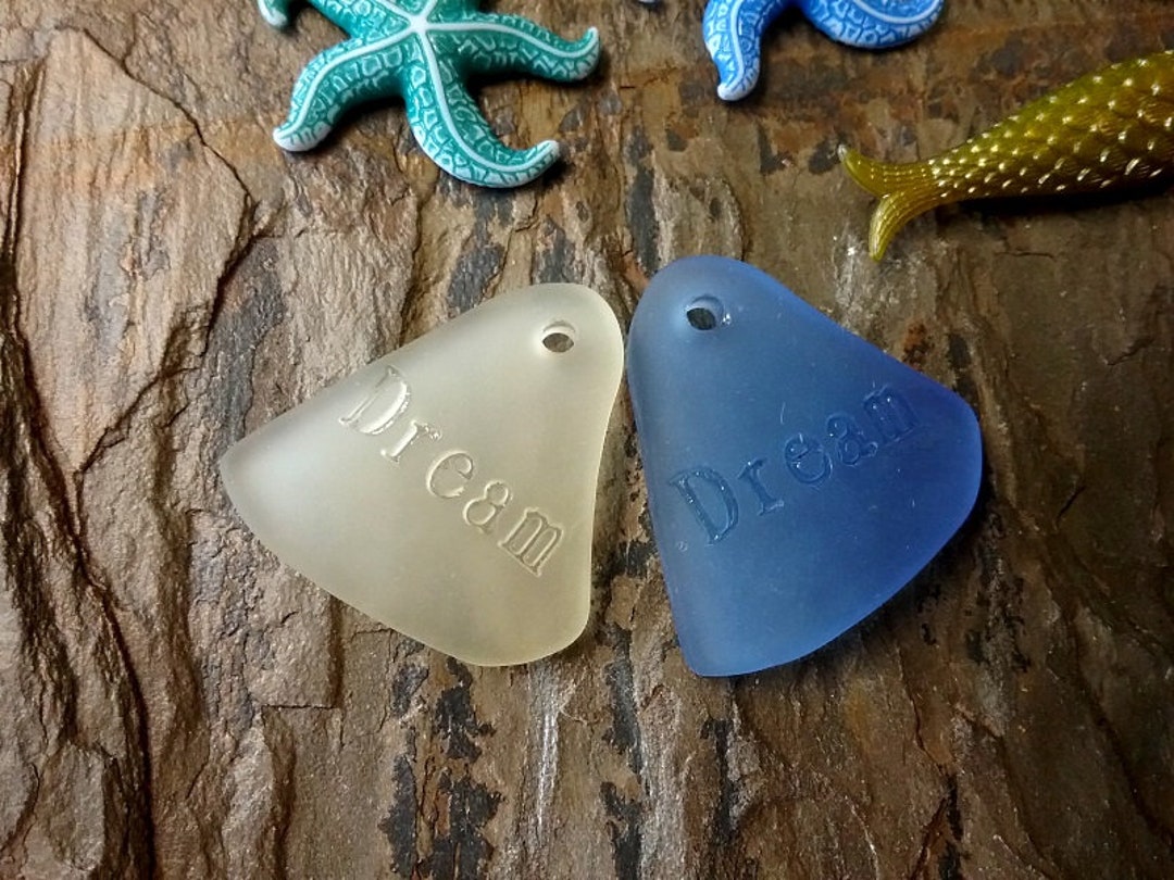 Inspirational Pendant Sea Glass Dream 32mm Single Top Etsy