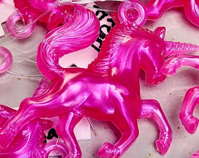 Featured listing image: Fuchsia, Pearl, Unicorn, Resin, Pendant, 40x30mm, Contemporary, German Made, Priced per Piece