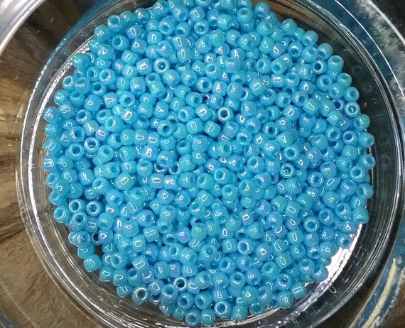 Blue Turquoise, AB, Opaque, 11/0, Matsuno, Seed Beads, Rocaille