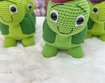 Handmade Amigurumi Turtle Crochet  Stuffed Animal  Soft Plush Toy Cute sea Turtle