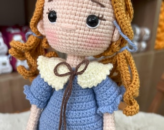 Amigurumipop gehaakte meisjespop handgemaakte knuffel karamelpop