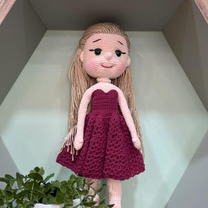 Handmade Finished Amigurumi  Doll Pearl Girl Crochet Baby Gift Soft Plush Toy Nursery Decor Personalized Baby Shower Gift