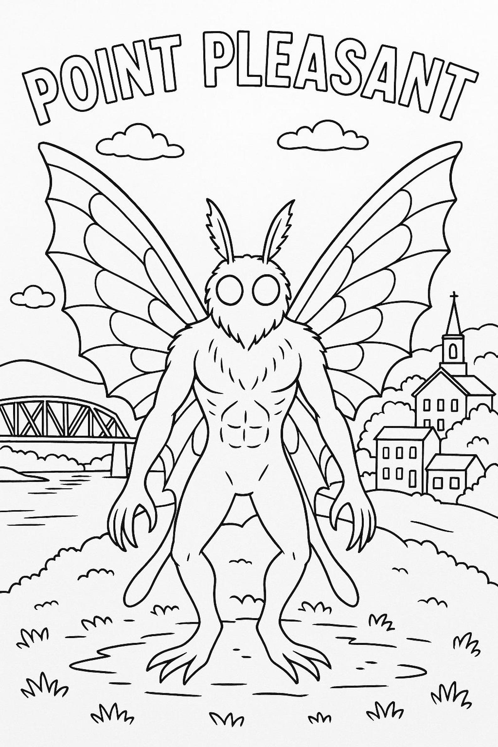 Printable Mothman Mothman Cartoon Coloring Sheet - Etsy