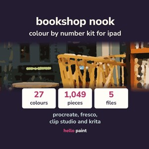 Bookshop Nook Color by Number Procreate Template (Digital Painting)