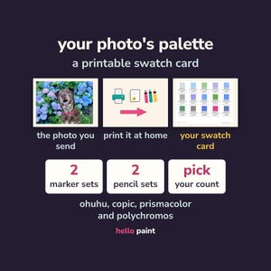 Custom Photo Color Palette Marker Swatch Chart (PDF)
