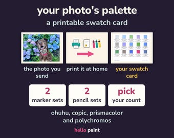 Custom Photo Color Palette Marker Swatch Chart (PDF)