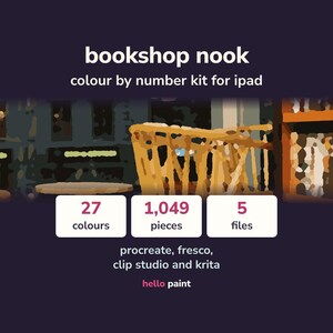Libreria - Modello da colorare con i numeri per Procreate (Pittura digitale) immagine 1