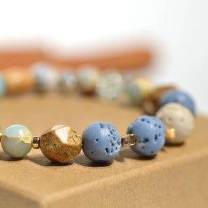 Pastel Lava Stone Diffuser Bracelet, Aromatherapy Bracelet Gift, Beaded Boho Everyday Bracelet, Yoga Teacher Gift for Her
