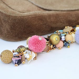 Boho Multicolored Beaded Bag Charm, Dangle Purse Accessory For Women, Gift Idea For Girls