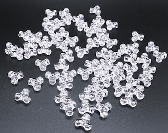 Crystal clear silver glitter sparkle transparent tri beads 11 mm 6.4 oz. approximately 900 value pack Made in USA crafts beaded socks