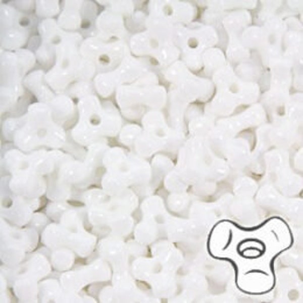 White opaque tri beads 11 mm 900 piece value pack Made in USA Christmas craft bead